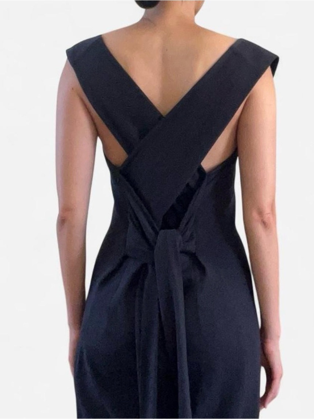 Rare Issey Miyake Navy Blue Midi Dress Size 3 Small - Picture 4 of 6